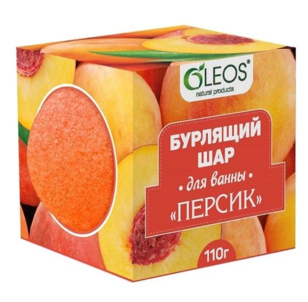 Бурлящий шар Персик Oleos 110г фотография